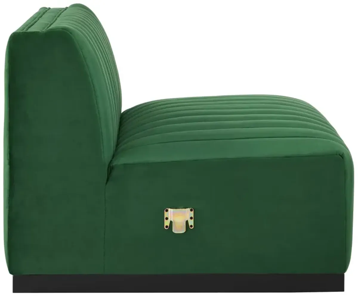 Conjure Channel Tufted Performance Velvet Armless Chair