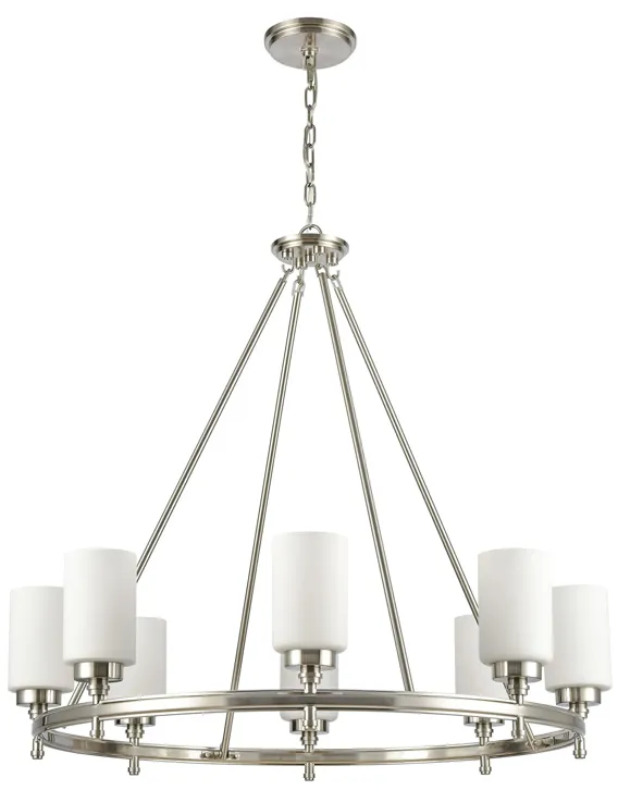 Dawson 33" Wide 8-Light Chandelier - Satin Nickel