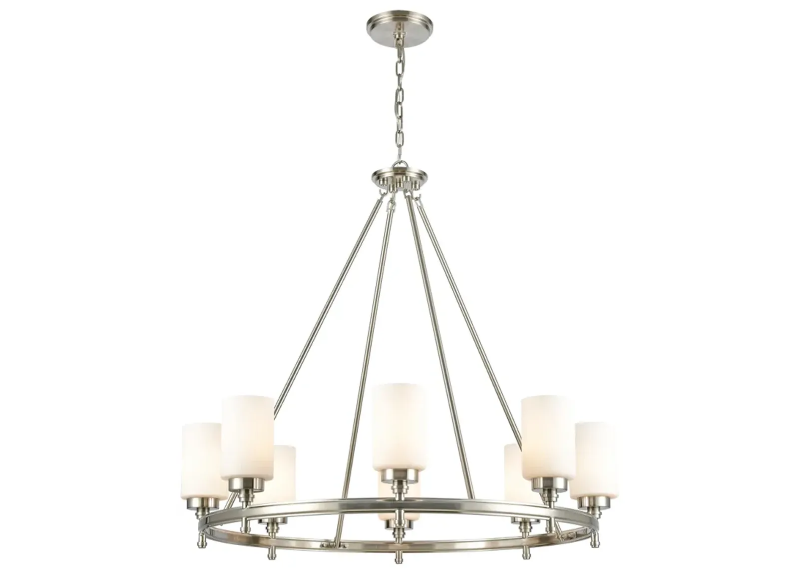 Dawson 33" Wide 8-Light Chandelier - Satin Nickel