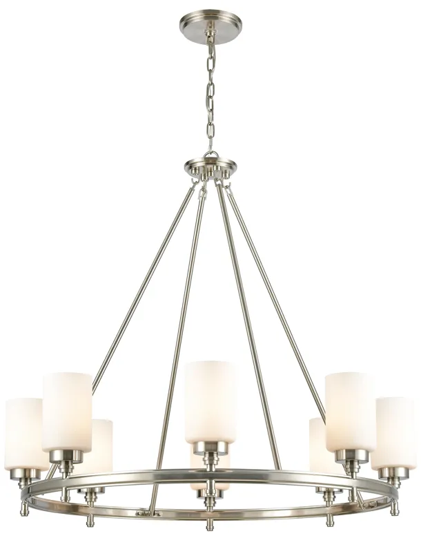 Dawson 33" Wide 8-Light Chandelier - Satin Nickel