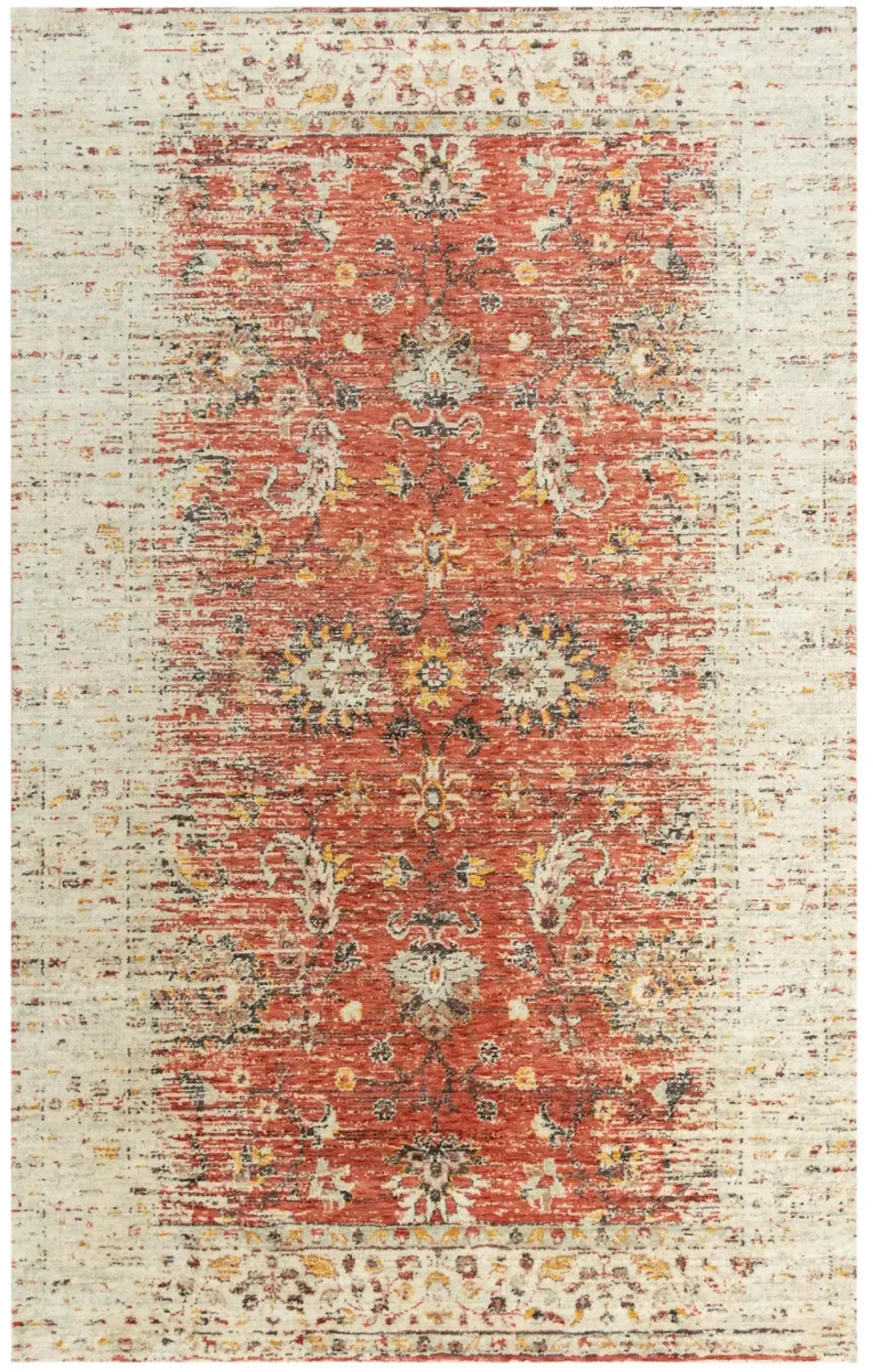 Ovation Red/Beige distressed/classical N Z wool 8' x 10' Rectangle Rug