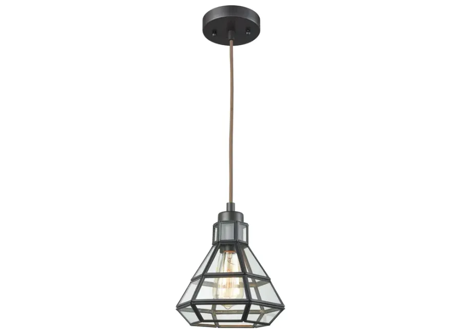 Window Pane 8" Wide 1-Light Mini Pendant - Oil Rubbed Bronze