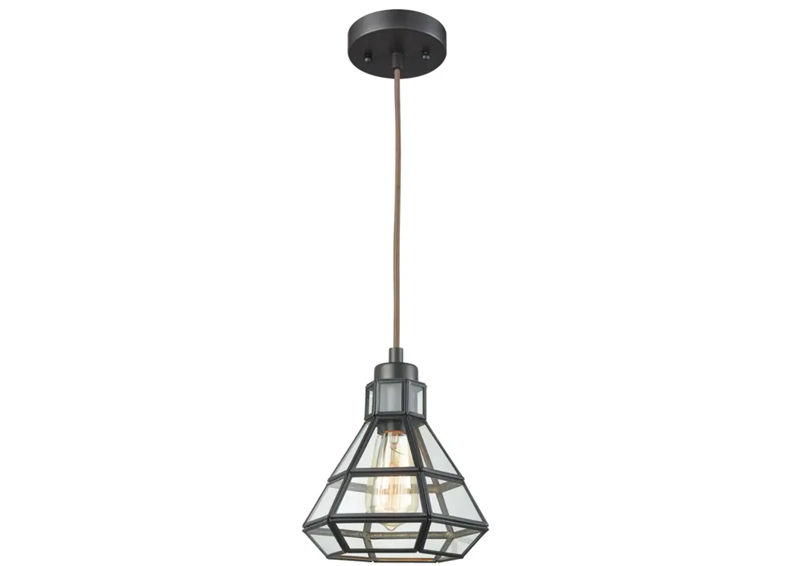 Window Pane 8" Wide 1-Light Mini Pendant - Oil Rubbed Bronze