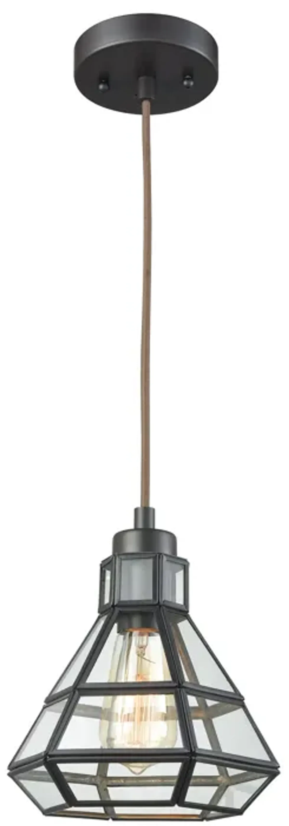 Window Pane 8" Wide 1-Light Mini Pendant - Oil Rubbed Bronze