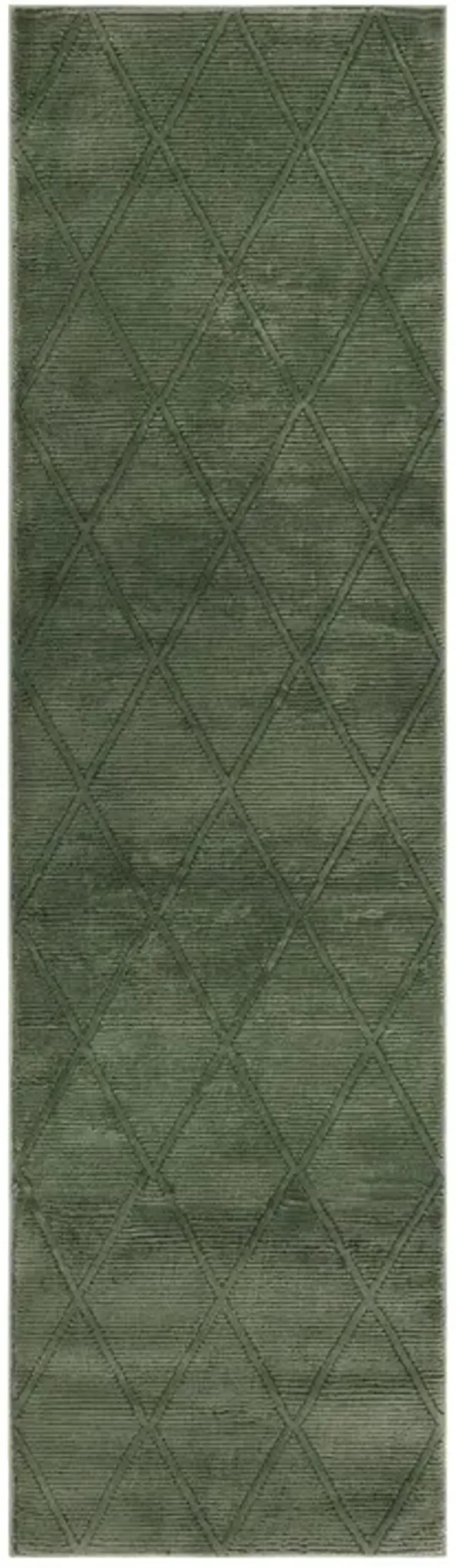 REVIVE 104 Green 2'-3' X 8' Runner Rug