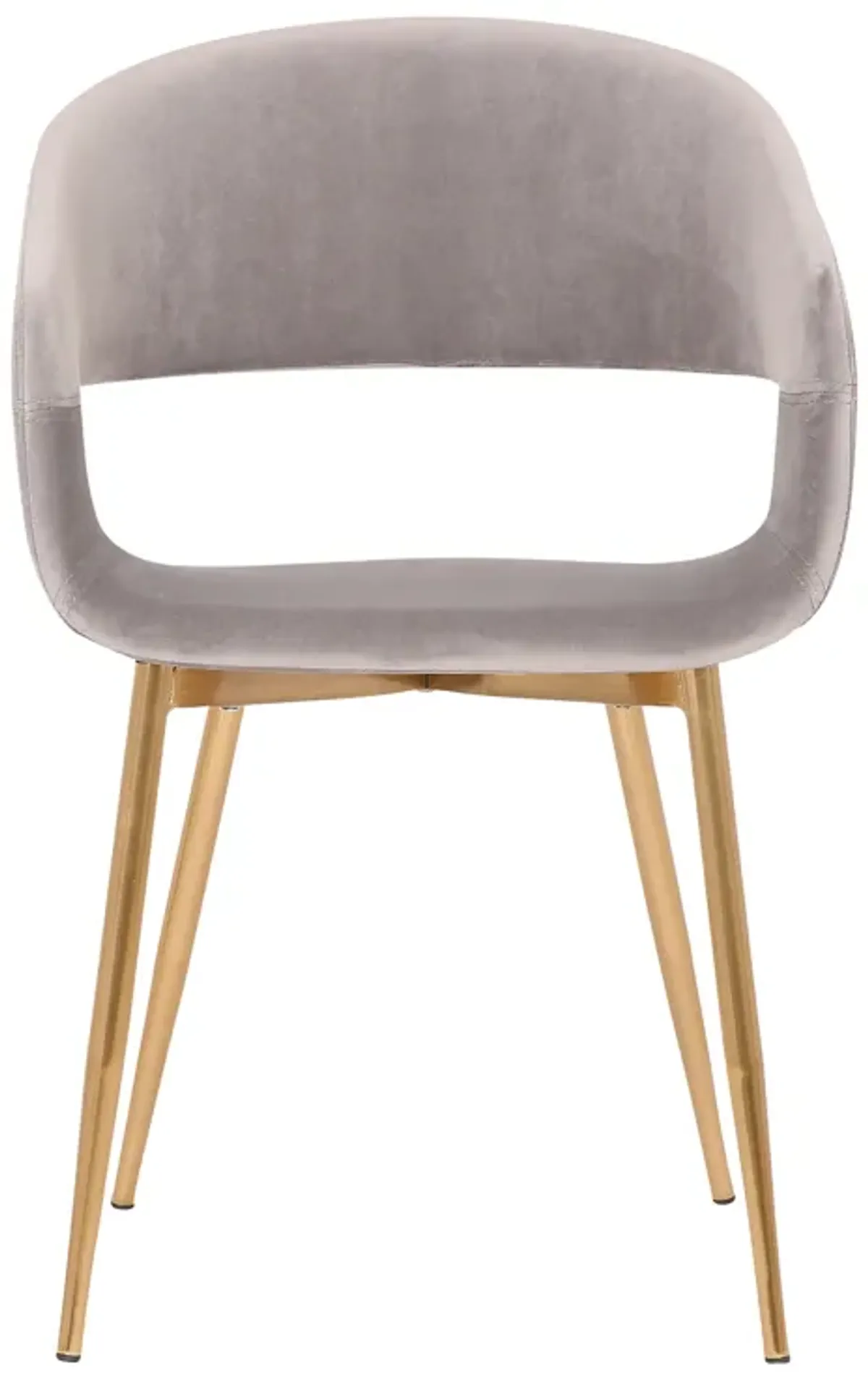 Jocelyn Mid-Century Gray Dining Accent Chair with Gold Metal Legs