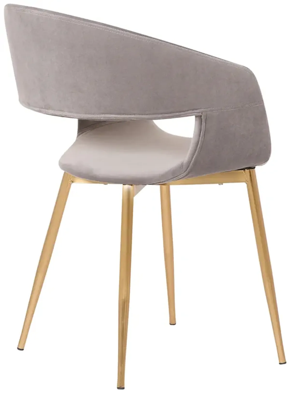 Jocelyn Mid-Century Gray Dining Accent Chair with Gold Metal Legs