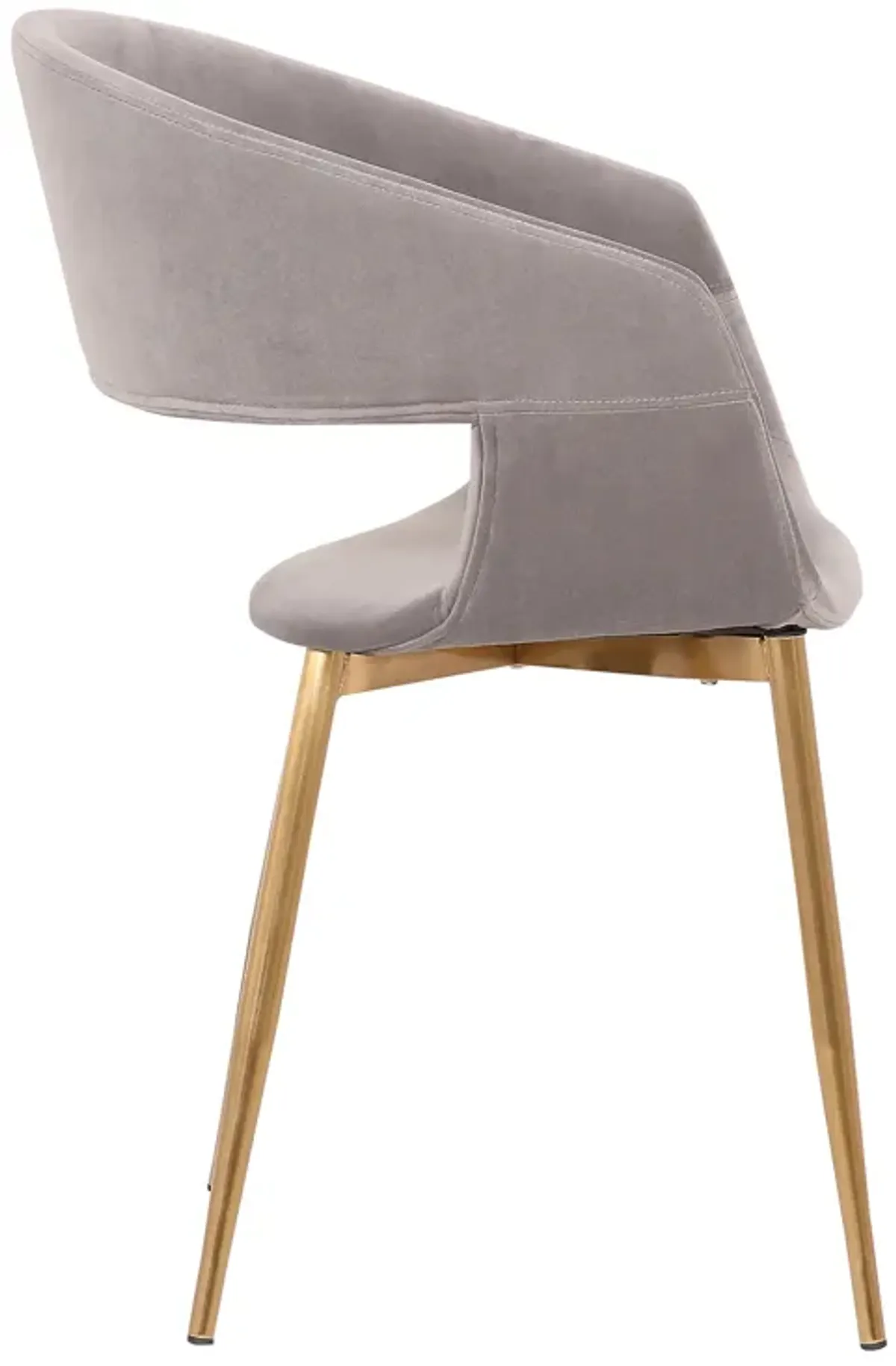 Jocelyn Mid-Century Gray Dining Accent Chair with Gold Metal Legs