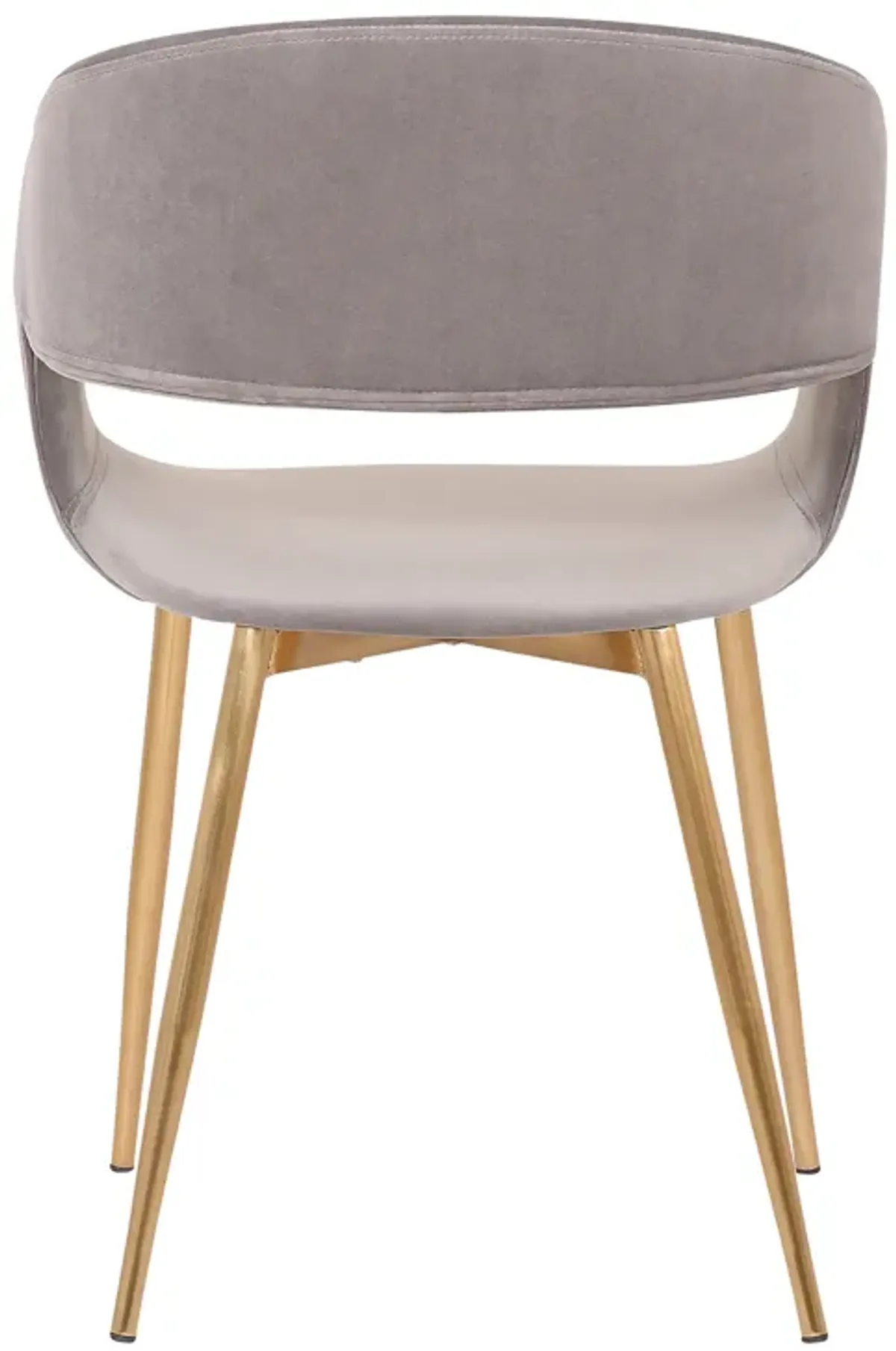 Jocelyn Mid-Century Gray Dining Accent Chair with Gold Metal Legs