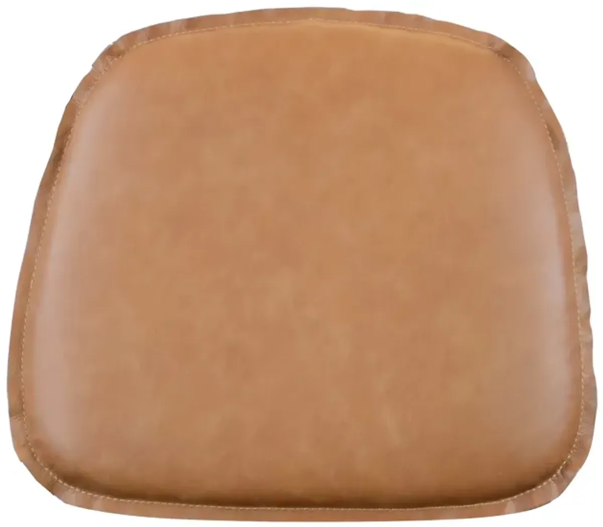 Metal Crossback Leather Cushion Seat - Cognac