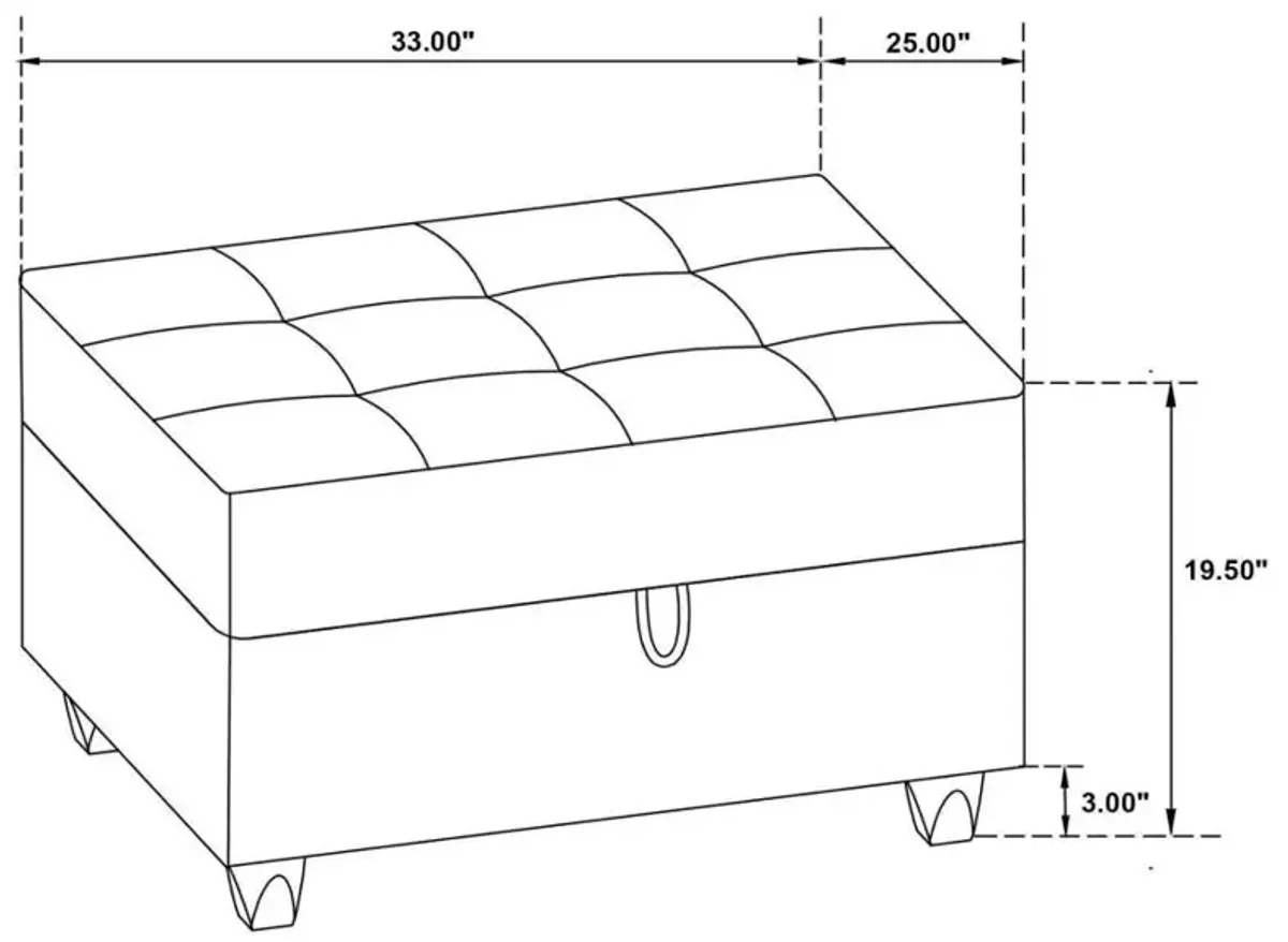 Stonenesse Tufted Storage Ottoman Grey