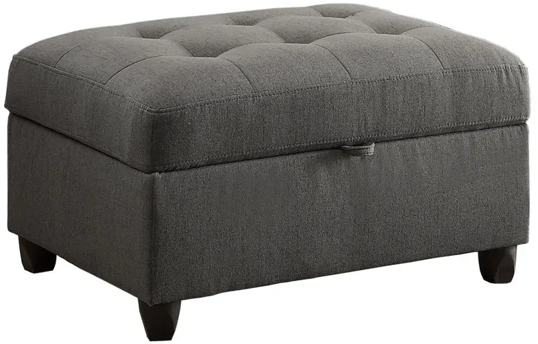 Stonenesse Tufted Storage Ottoman Grey