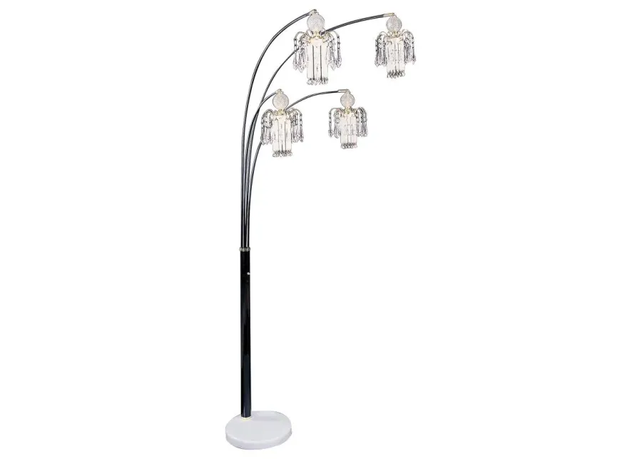 Maisel Floor Lamp with 4 Staggered Shades Black