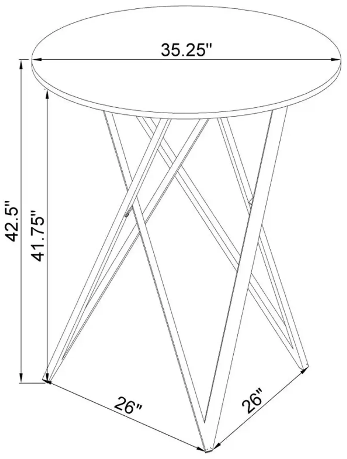 Bexter Faux Marble Round Top Bar Table White and Chrome