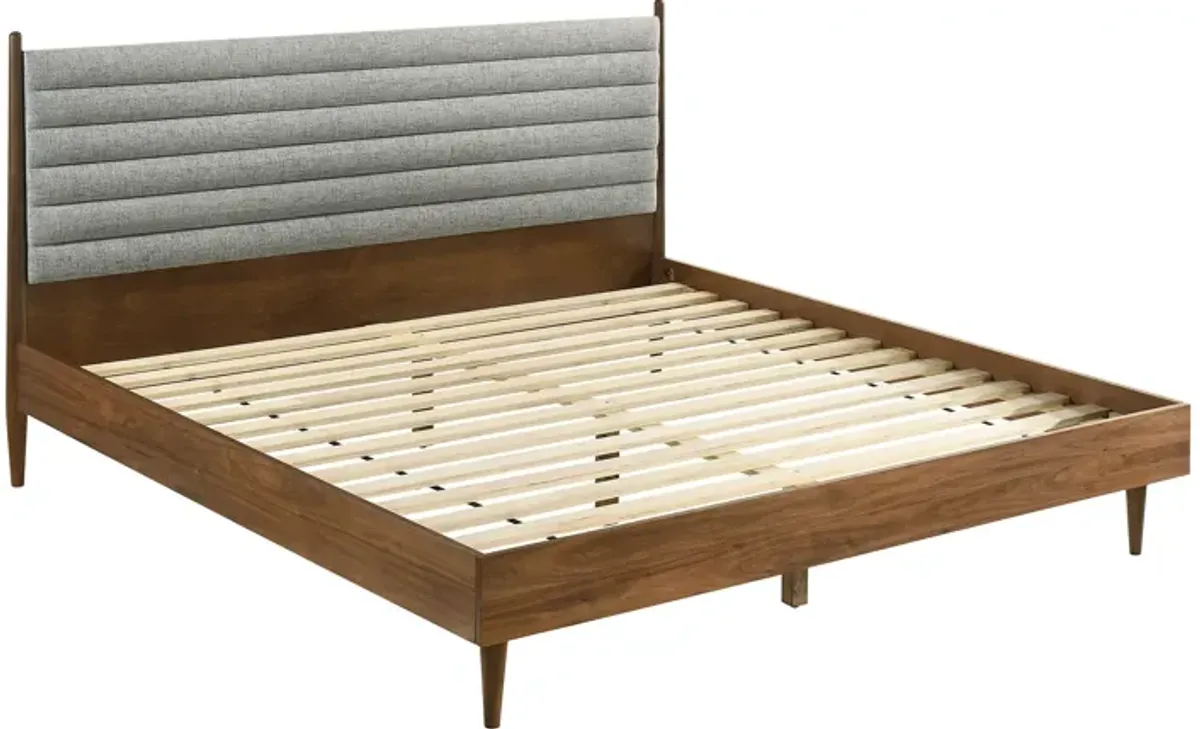 Artemio King Platform Wood Bed Frame in Walnut Finish