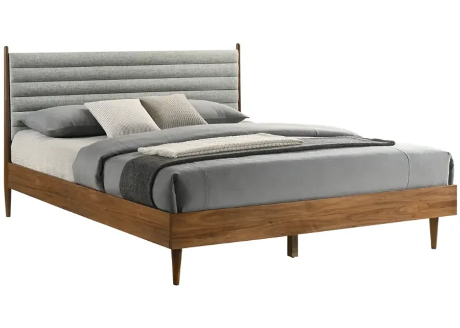 Artemio King Platform Wood Bed Frame in Walnut Finish