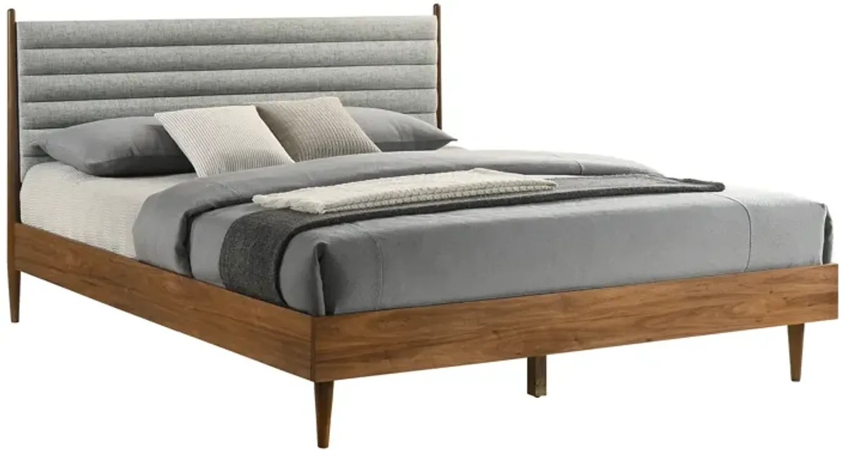 Artemio King Platform Wood Bed Frame in Walnut Finish