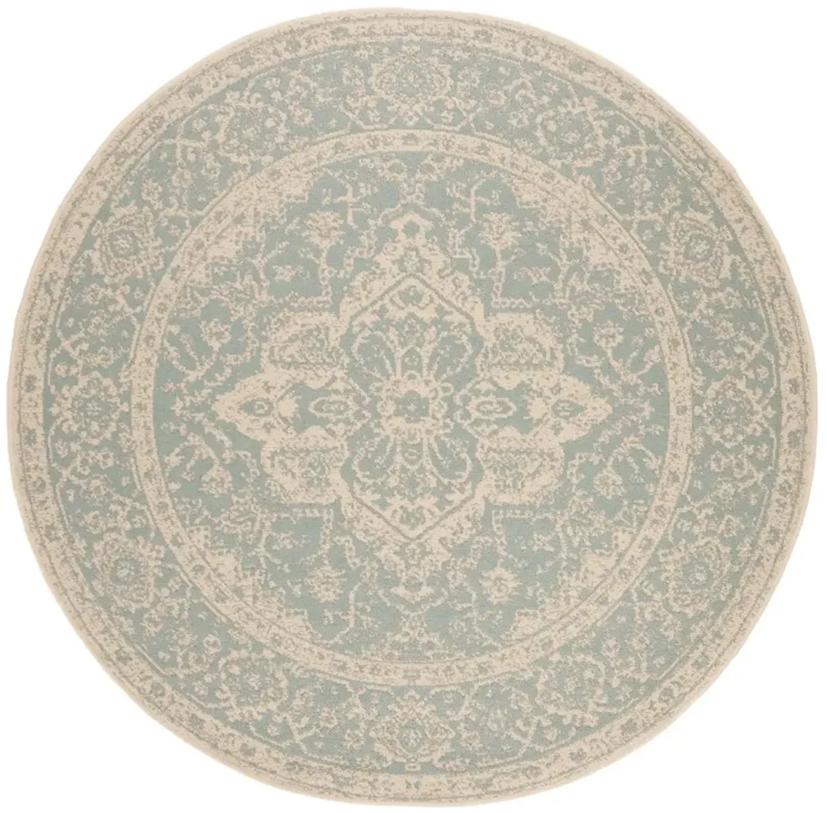 BEACH HOUSE 137 Blue 4' X 4' Round Round Rug