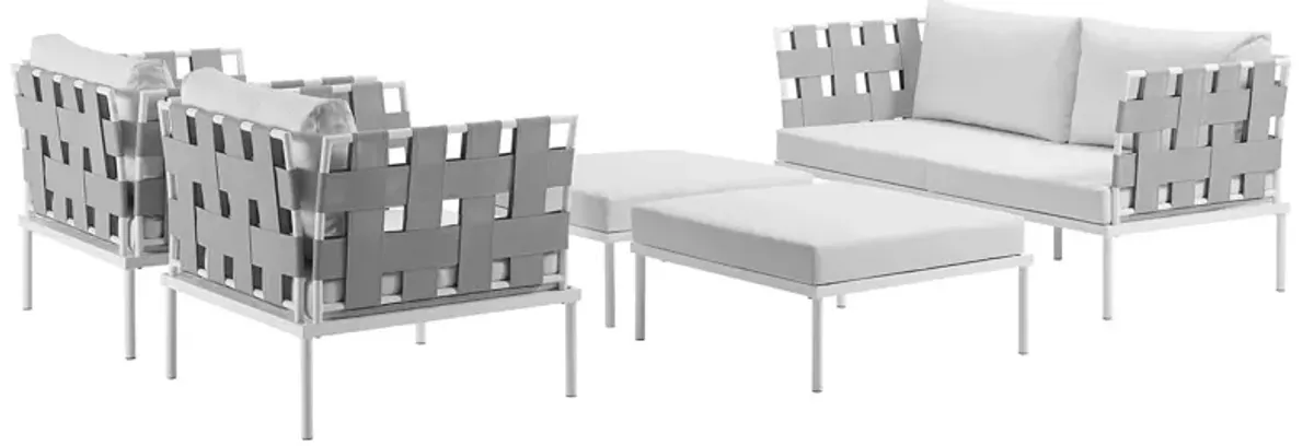 Harmony 5 Piece Outdoor Patio Aluminum Sectional Sofa Set