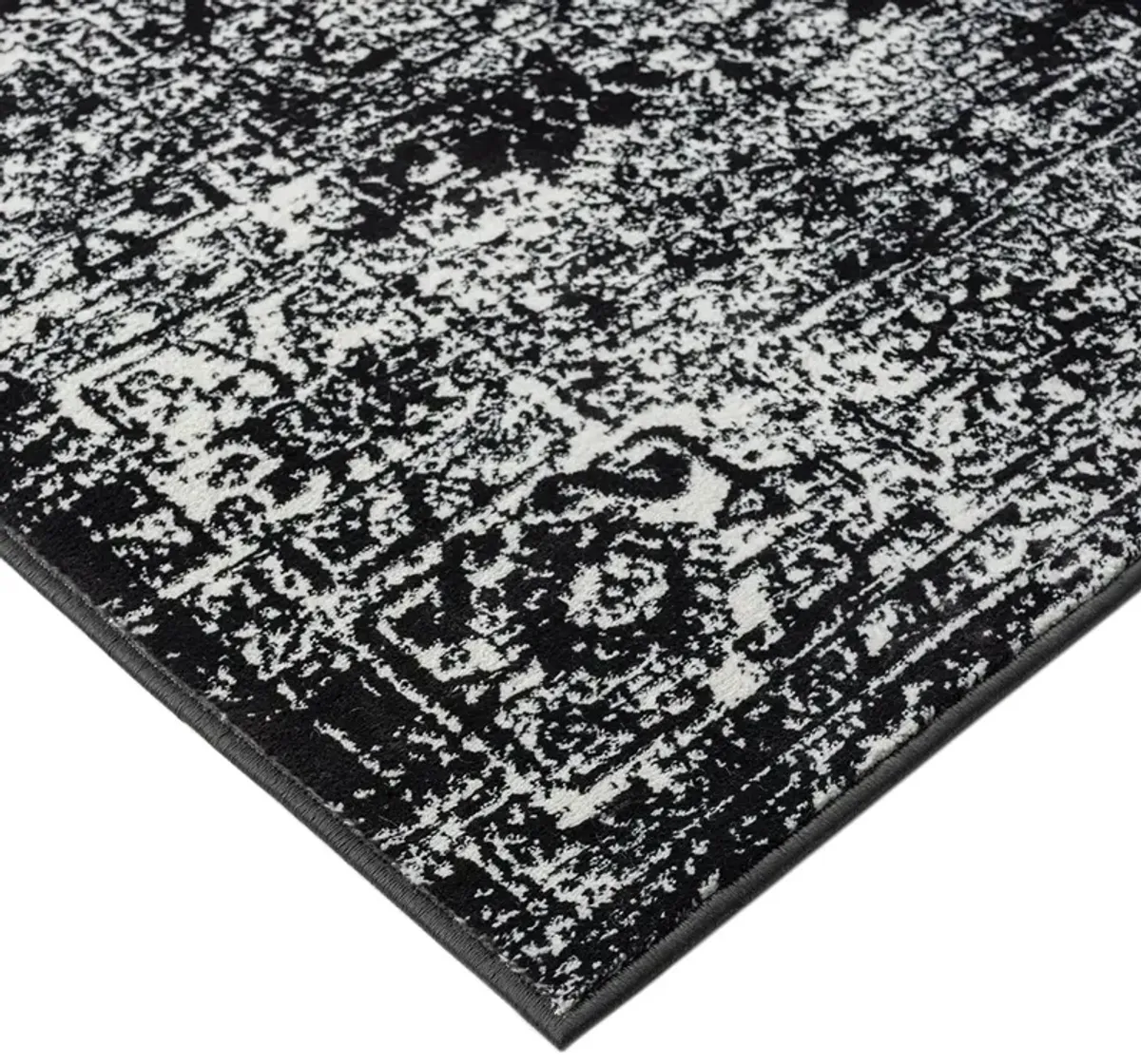 Madison Park Chadwick Black/Cream Distressed Vintage Persian Woven Area Rug