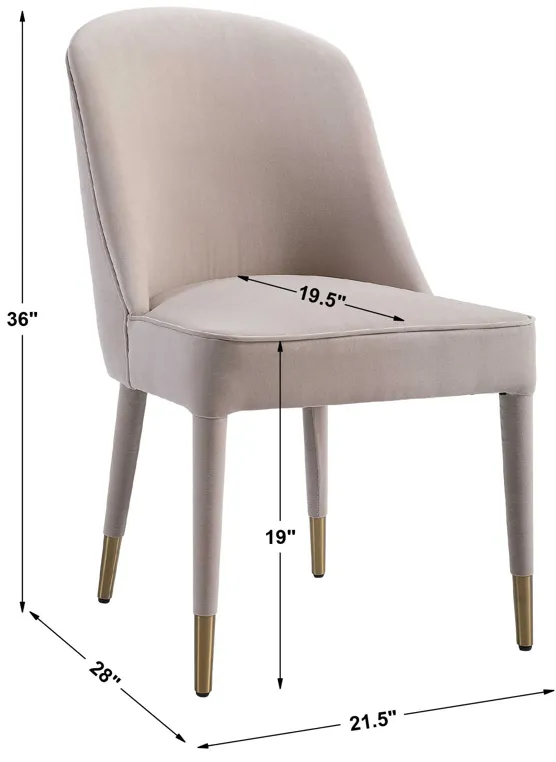 Brie Armless Chair, Champagne Set Of 2