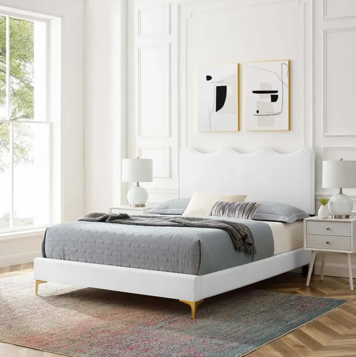 Current Performance Velvet Twin Platform Bed