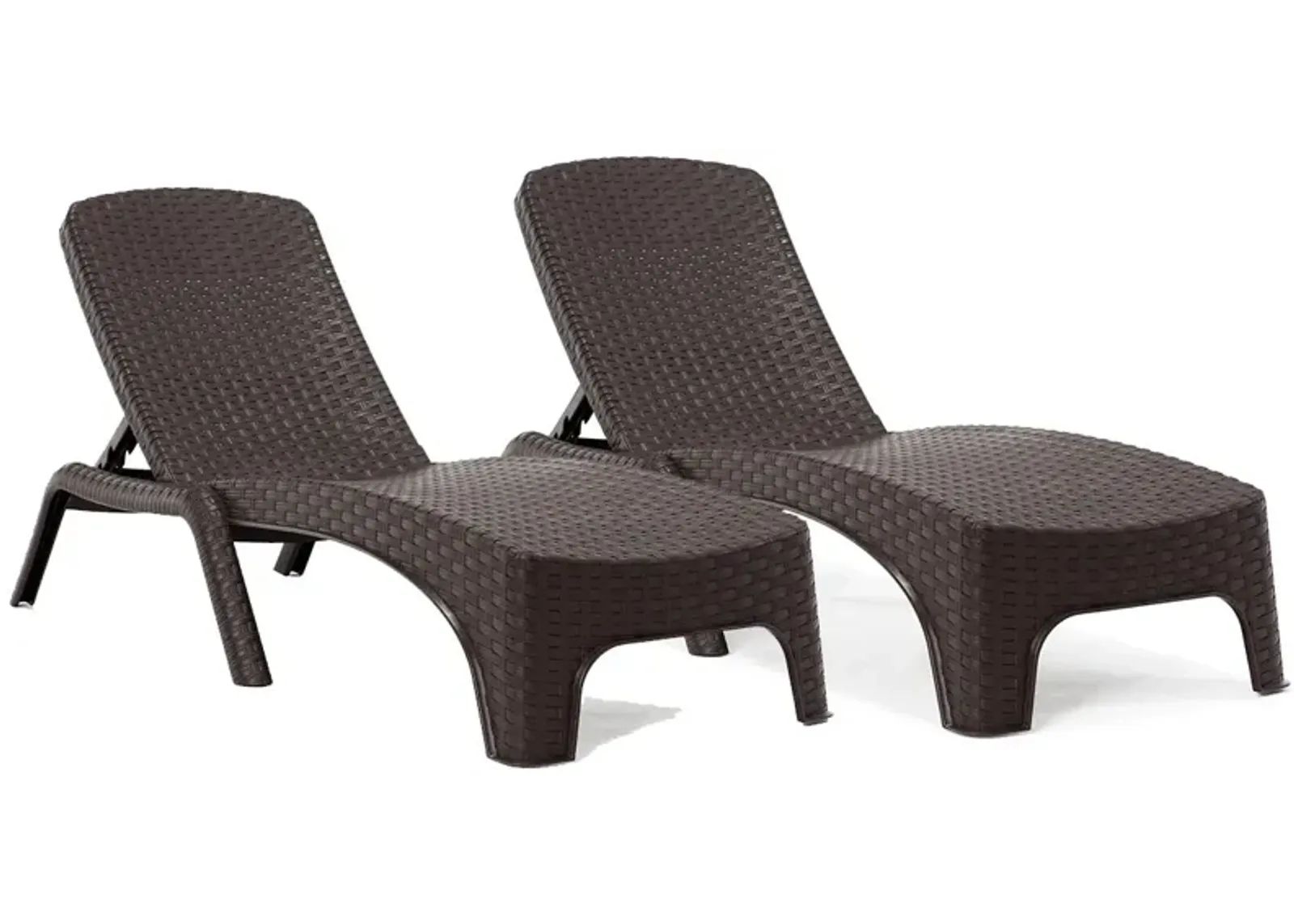 Roma Set of 2 Chaise Lounger-Brown