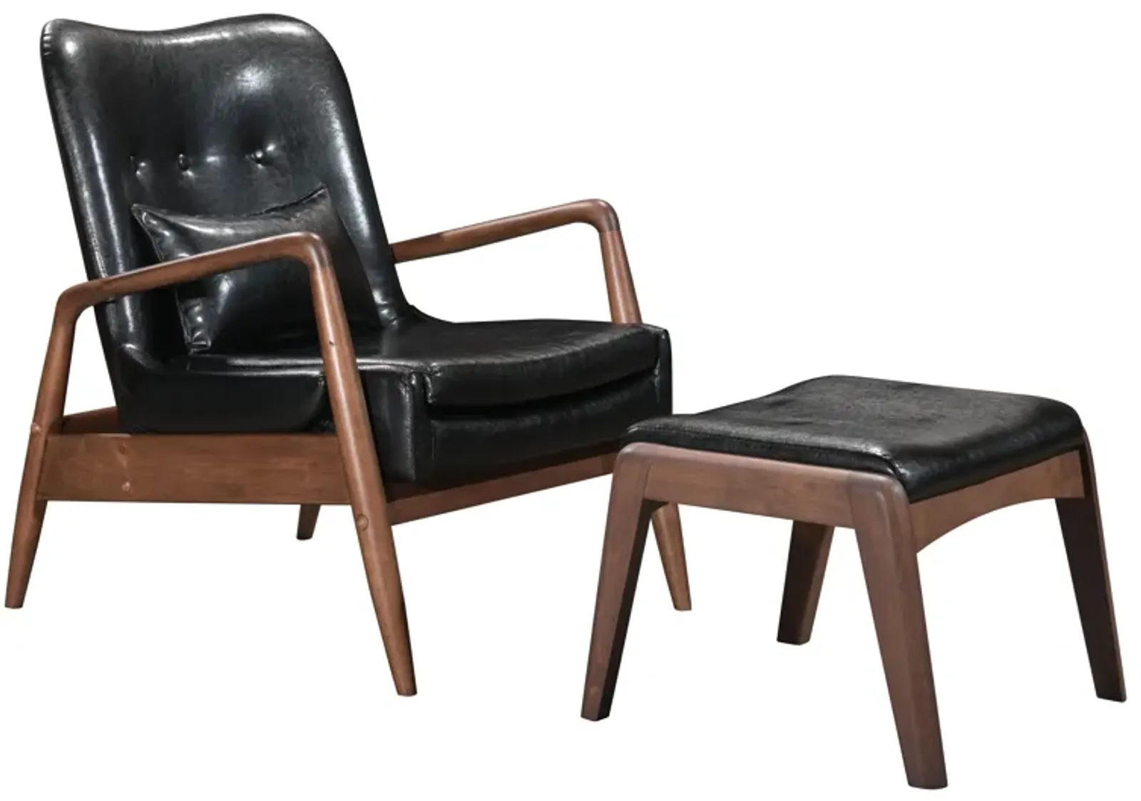 Bully Lounge Chair & Ottoman Black