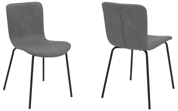 Gillian Modern Light Gray Fabric and Metal Dining Room Chairs - Set of 2