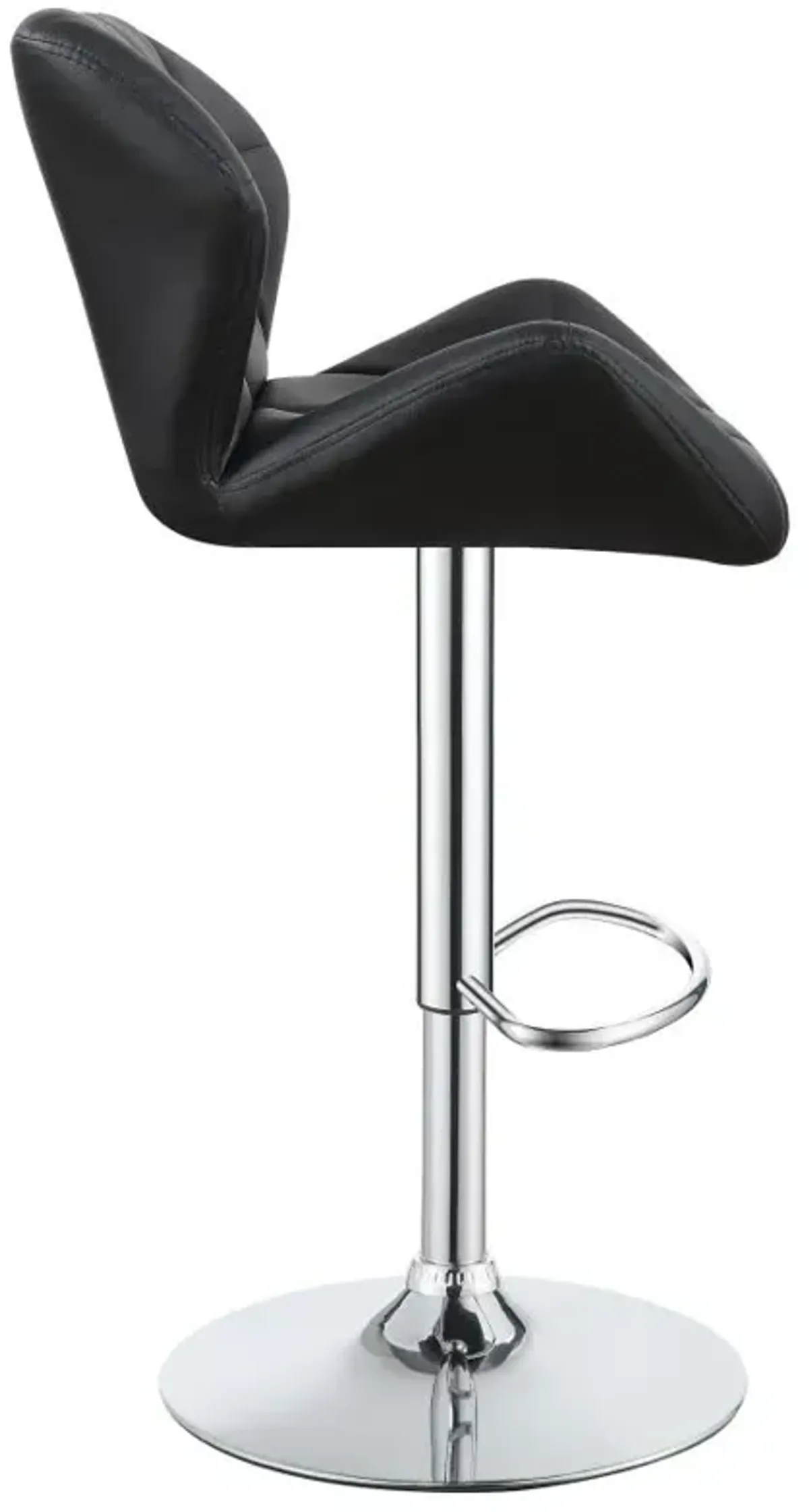 Berrington Adjustable Bar Stools Chrome and Black (Set of 2)