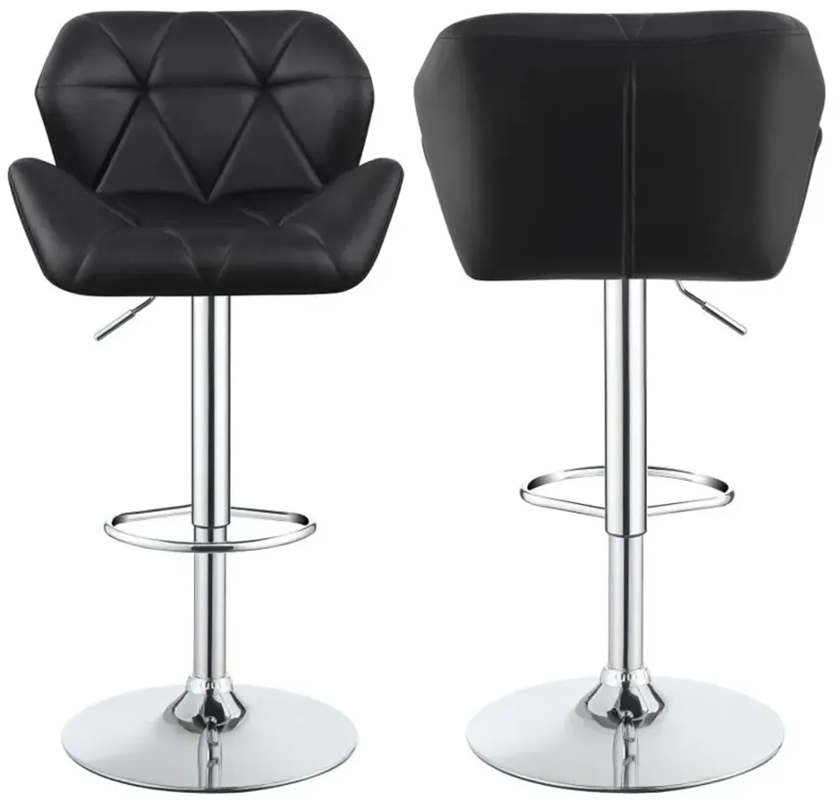 Berrington Adjustable Bar Stools Chrome and Black (Set of 2)