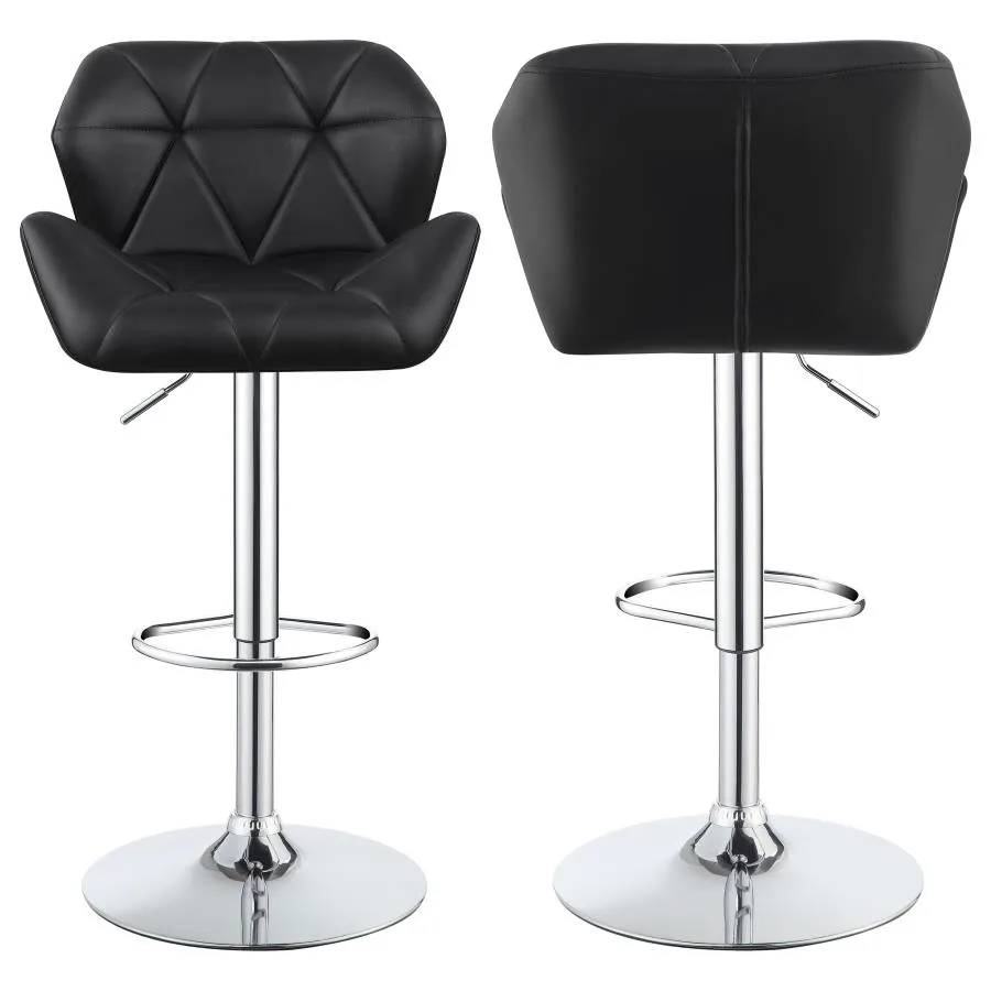 Berrington Adjustable Bar Stools Chrome and Black (Set of 2)