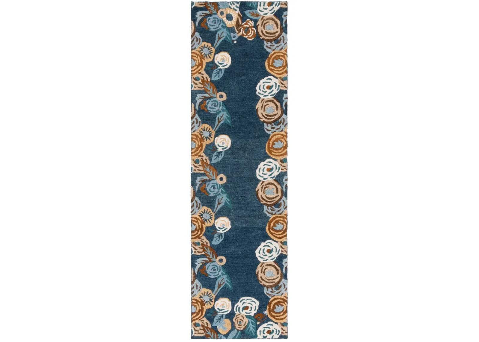 CHELSEA HOOKED RUG 292 BLUE  2'-3' x 8' Runner Rug