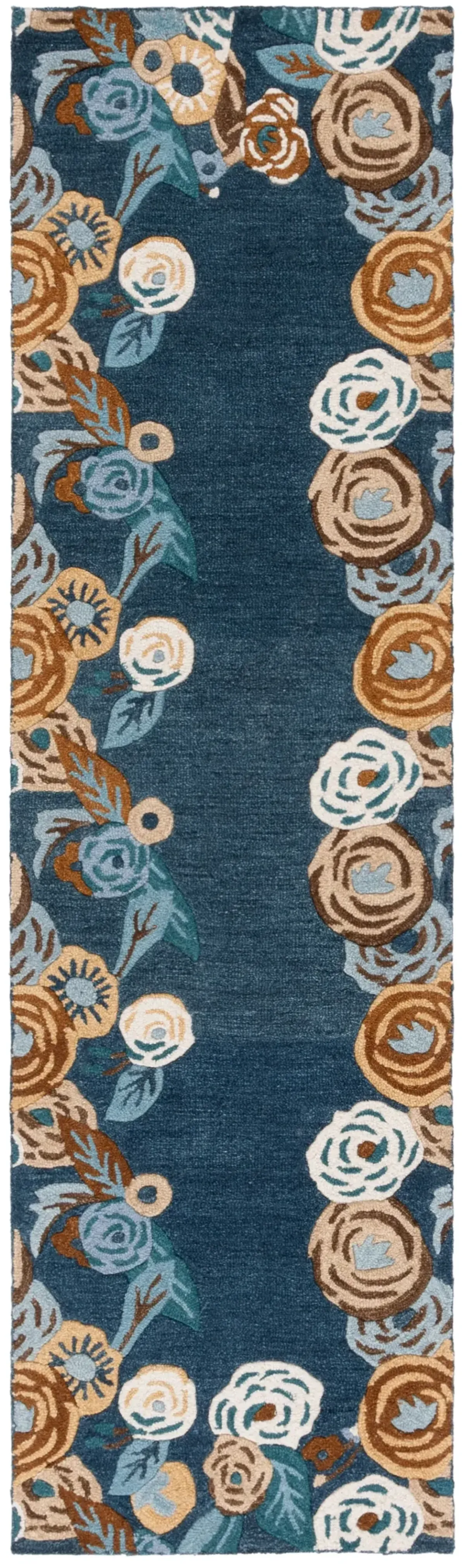 CHELSEA HOOKED RUG 292 BLUE  2'-3' x 8' Runner Rug