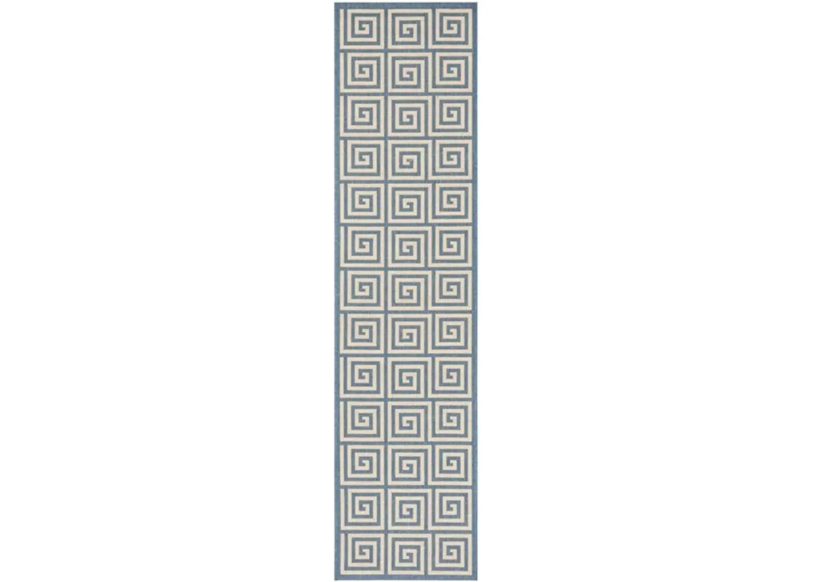 LINDEN 129 Collection LND129N-28 Cream / Blue 2'-2" X 8'