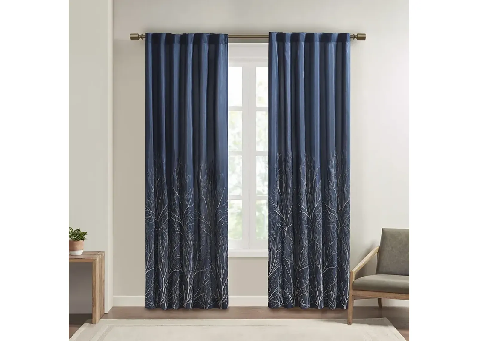 Madison Park Andora Navy Curtain Panel