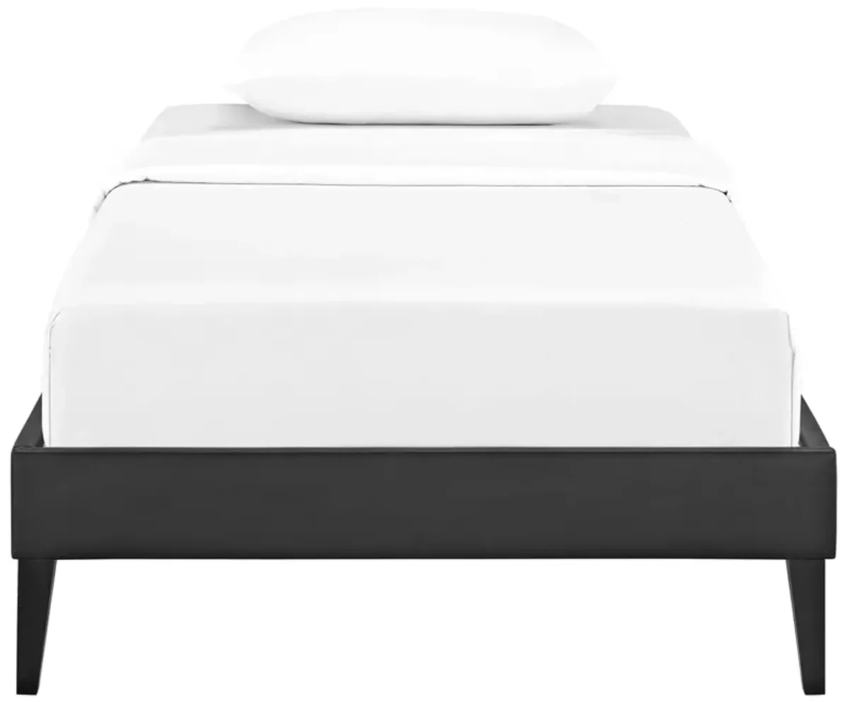 Sharon Vinyl Twin Bed Frame with Squared Tapered Legs by Modway