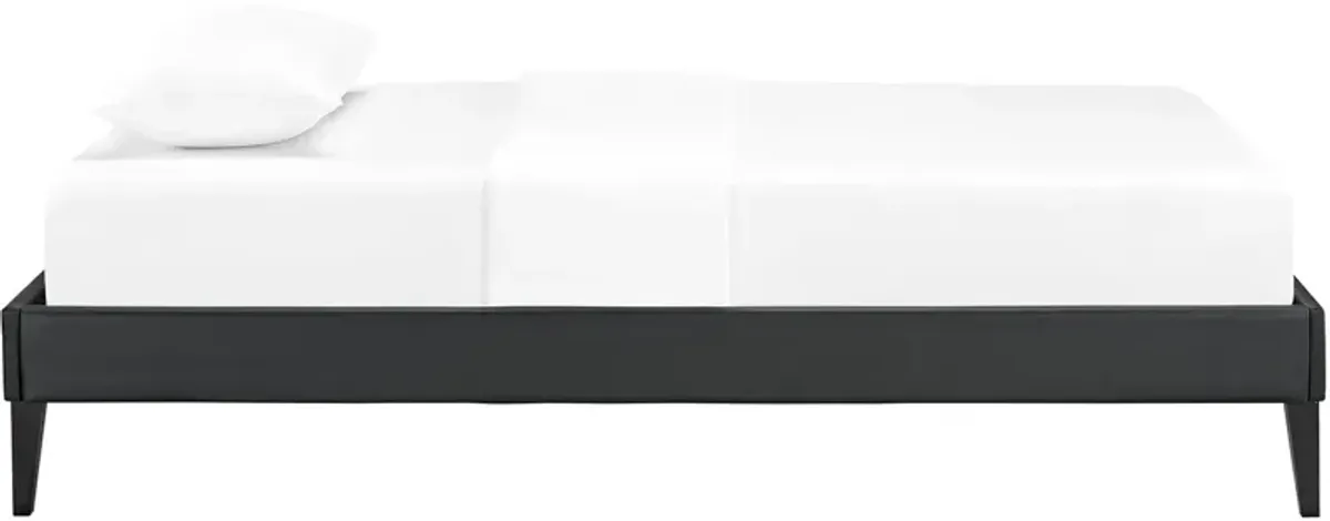 Sharon Vinyl Twin Bed Frame with Squared Tapered Legs by Modway