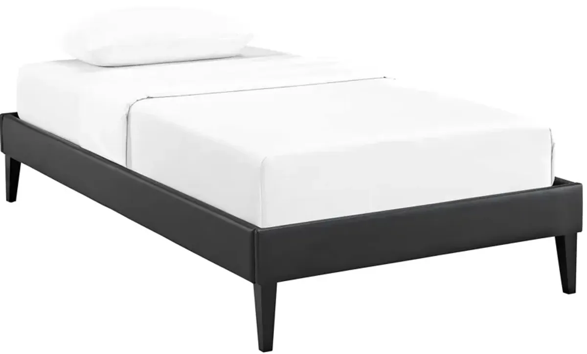 Sharon Vinyl Twin Bed Frame with Squared Tapered Legs by Modway
