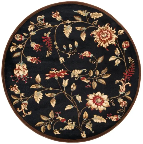 LNH552 BLACK  6'-7' x 6'-7' Round Round Rug
