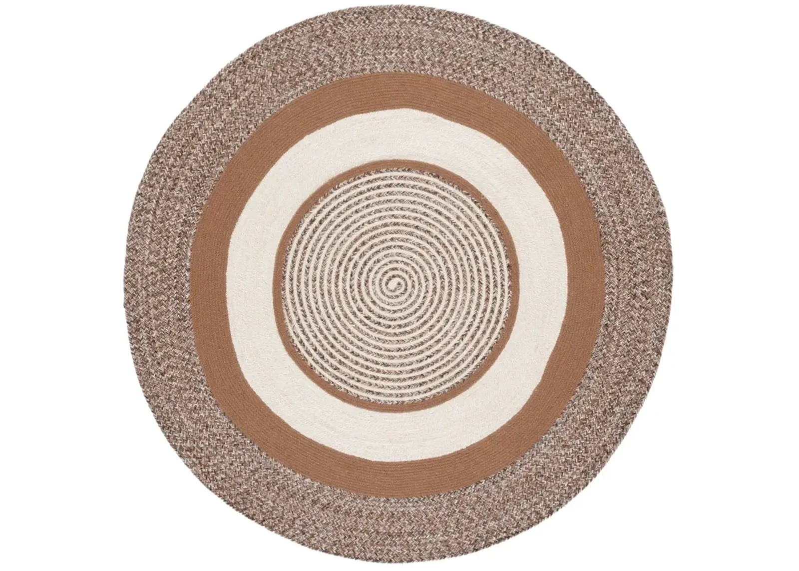 BRAIDED 758 BROWN  5' x 5' Round Round Rug