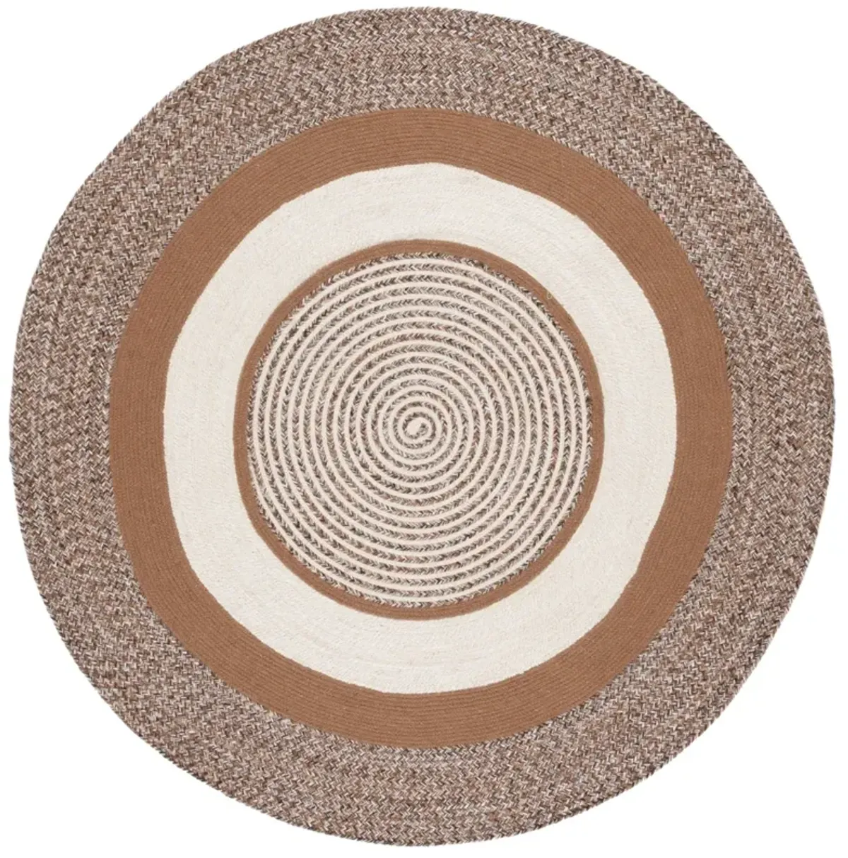 BRAIDED 758 BROWN  5' x 5' Round Round Rug