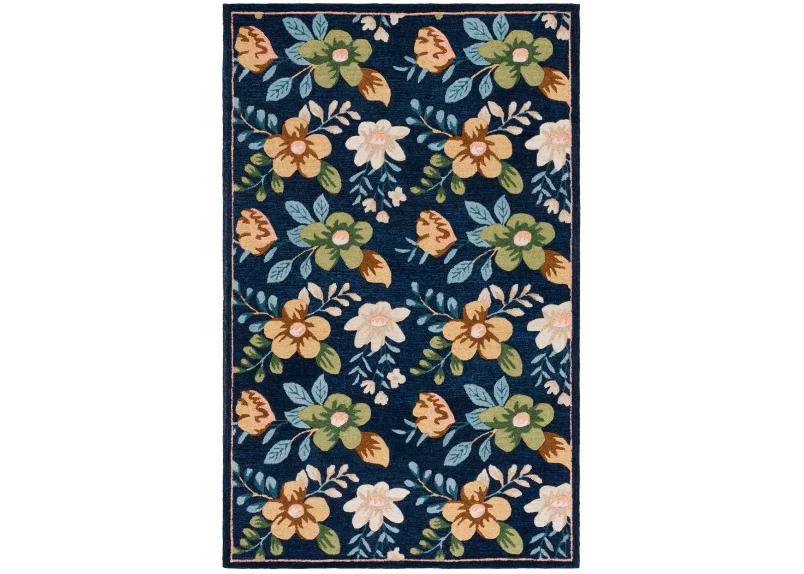 BLOSSOM 571 NAVY  4' x 6' Small Rectangle Rug