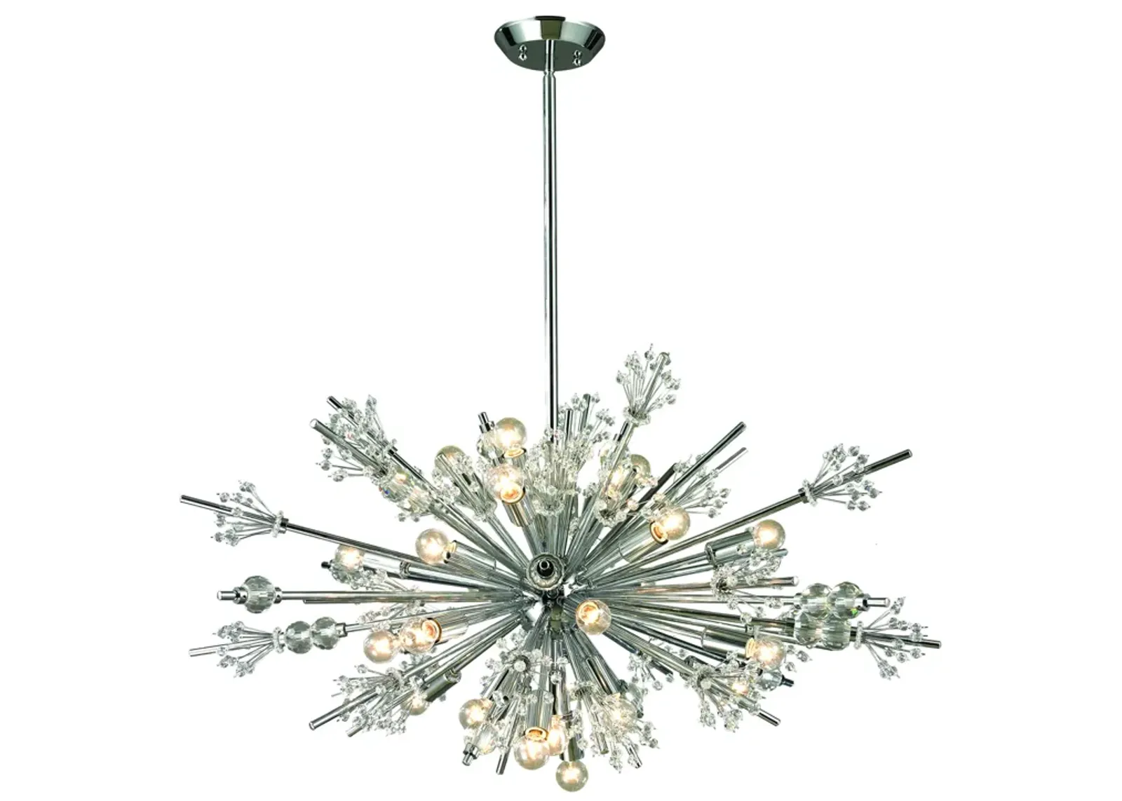 Starburst 36" Wide 24-Light Chandelier - Polished Chrome