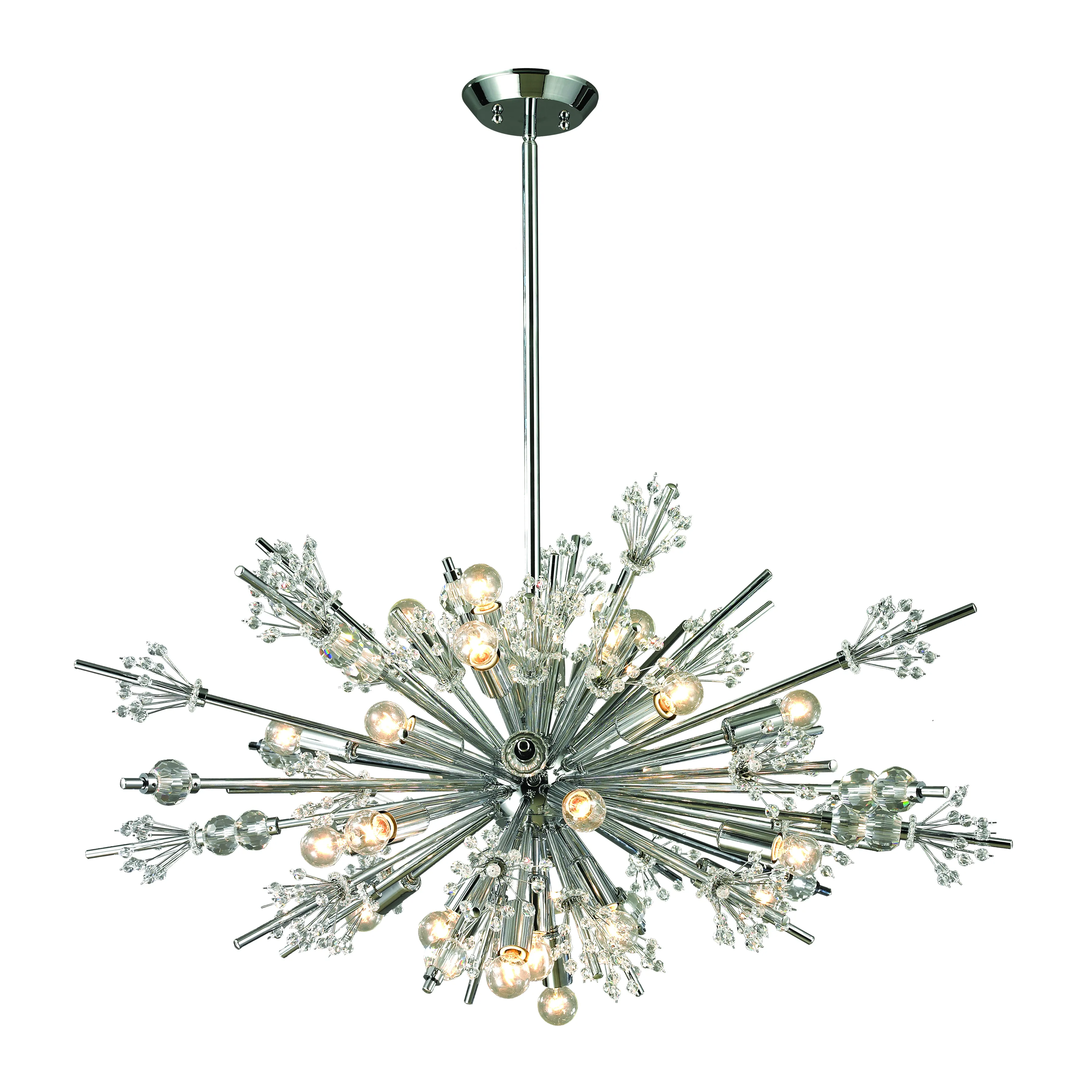 Starburst 36" Wide 24-Light Chandelier - Polished Chrome