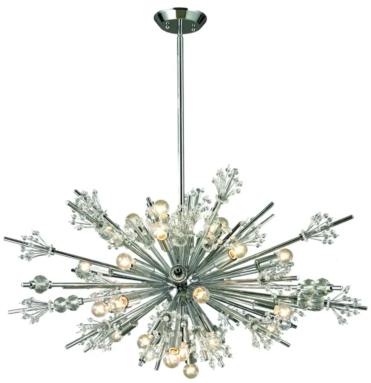 Starburst 36" Wide 24-Light Chandelier - Polished Chrome