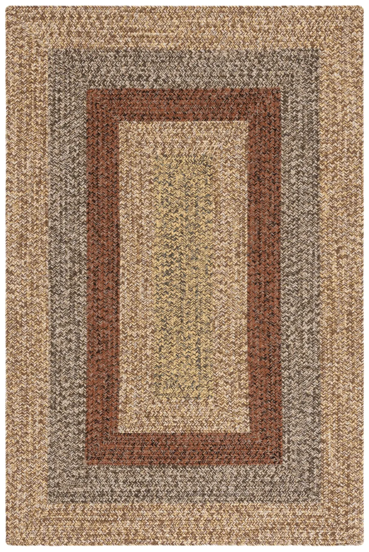 BRAIDED 318 BROWN  8' x 10' Large Rectangle Rug