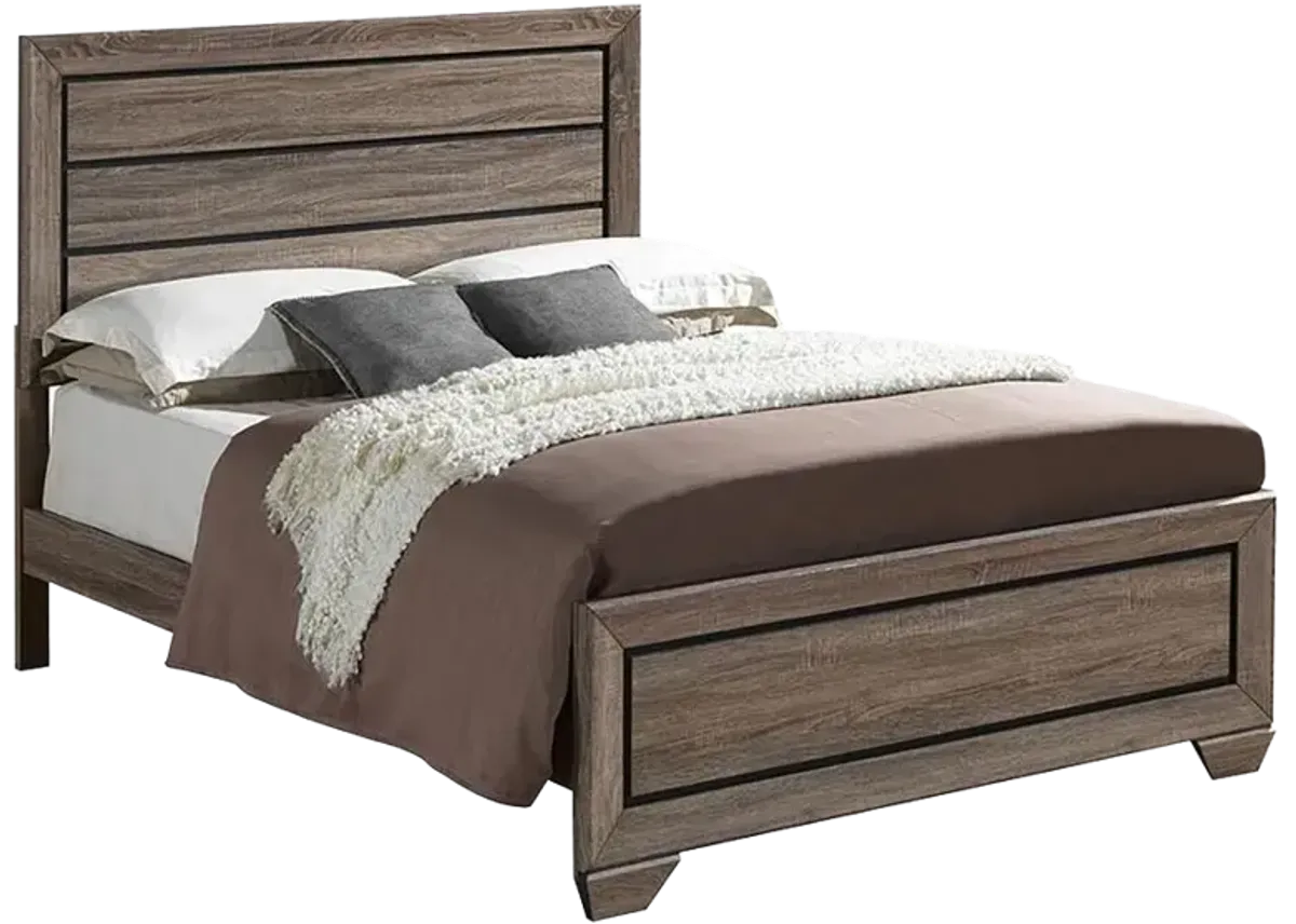 Kauffman Queen Panel Bed Washed Taupe