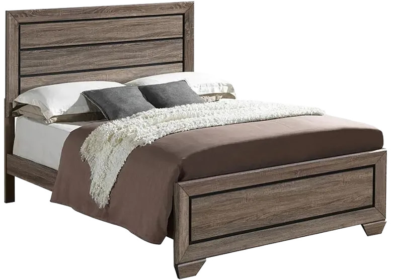 Kauffman Queen Panel Bed Washed Taupe