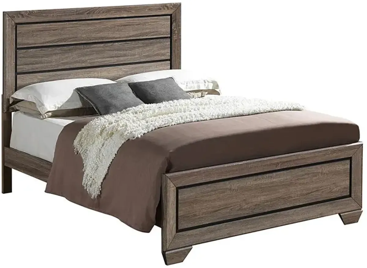 Kauffman Queen Panel Bed Washed Taupe